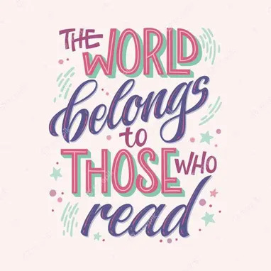 Premium Vector Motivation Lettering Quote About Books And Reading The World Belongs To Those Who Read