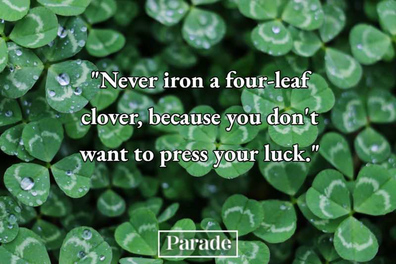 St Patricks Day Quotes Press Four Leaf Clover Luck