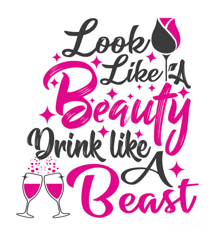 Look Like A Beauty Drink Like A Beast Funny Bachelorette Party Gift Quote Bride Gag Joke Pun Funny Gift Ideas